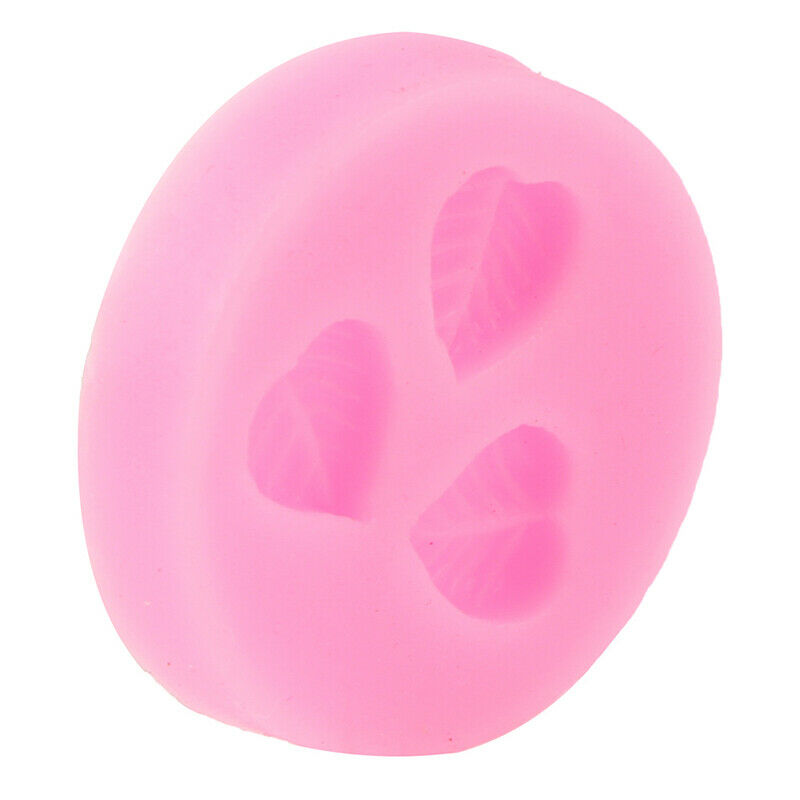 Three Little Leaves Shape Design Fondant Chocolate Silicone Mold DIY Cake.l8