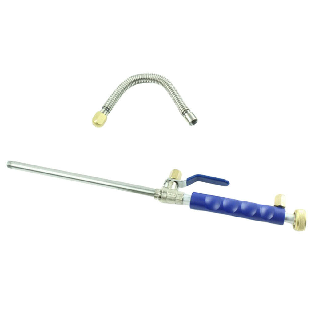 High Pressure Garden Water Gun Aluminum Alloy Flexible Hose w/ 2 Nozzles