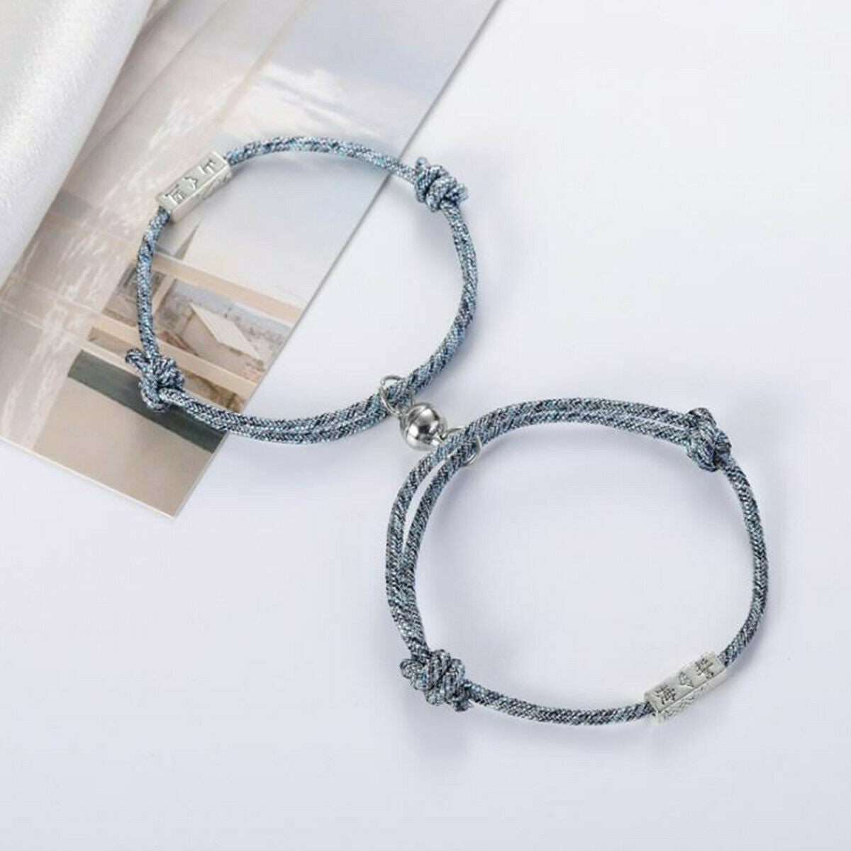2pcs Attract Couples Bracelets Bracelet Rope Weaving Magnet Love Jewellery Gifts