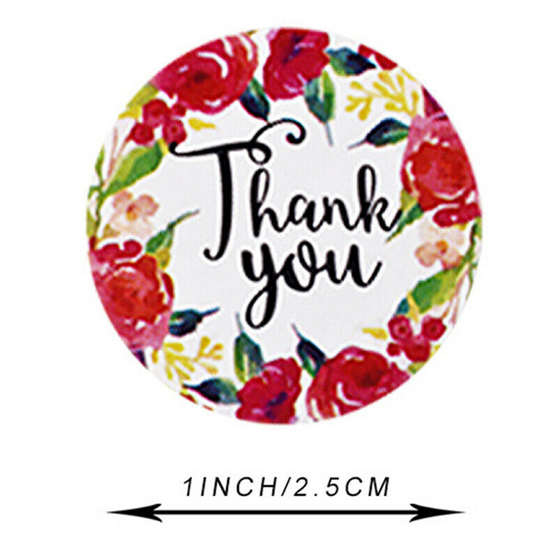 500 Pcs Thank You Stickers Seal Labels with Flower for Wedding Par.l8