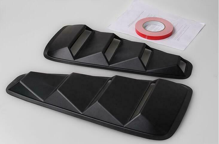 For 15 -19 Mustang Carbon Painted Pair 1/4 Quarter Panel Side Window Louvers