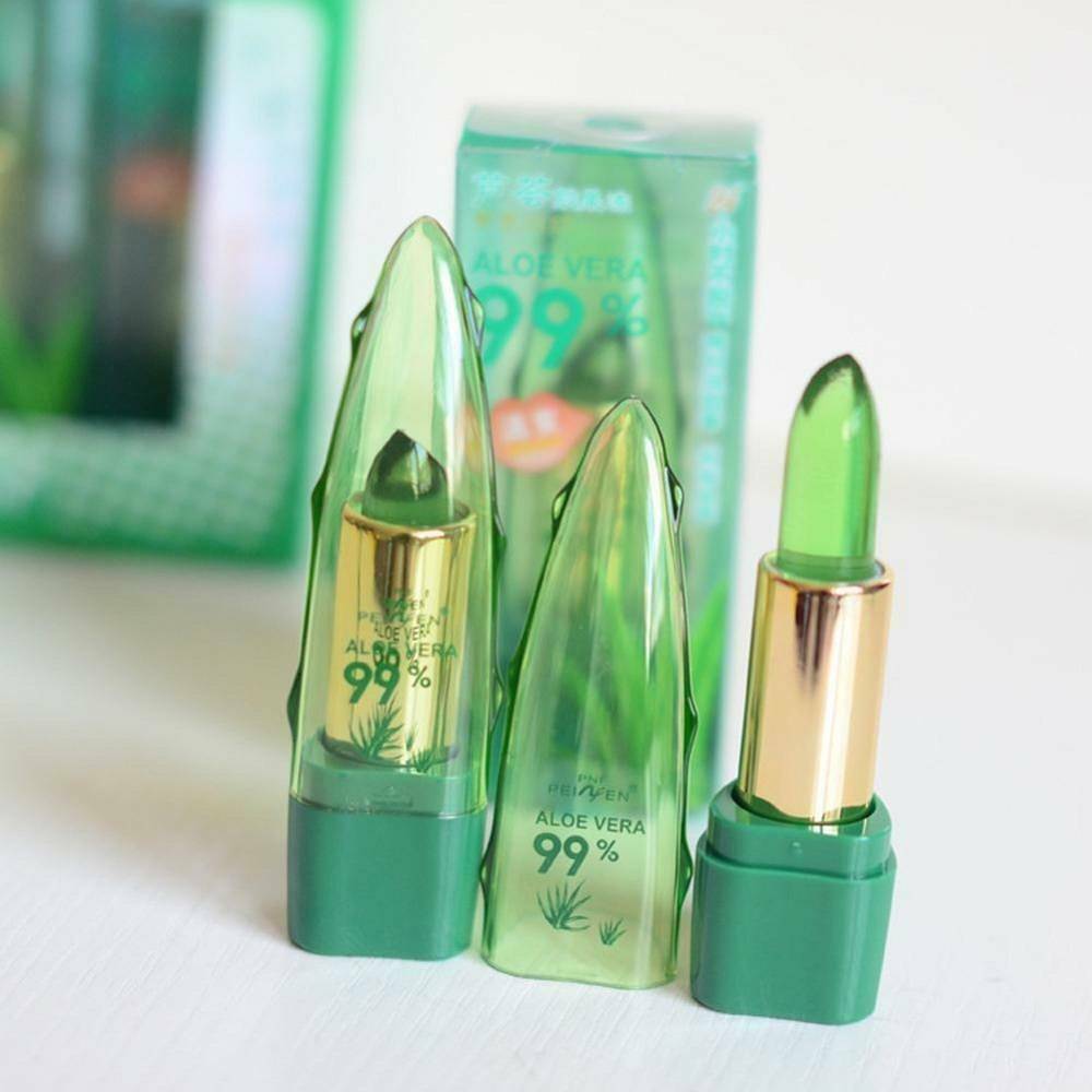 1X Aloe Vera Lipstick Lip Balm Color Mood Changing Long Lasting Moisturizing New