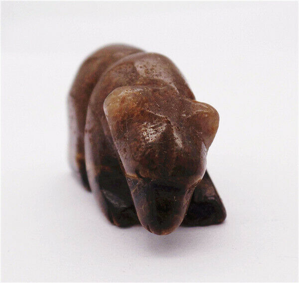 39x23x16mm Natural Tiger Eye Gem Carved Bear Decoration Statue Home Decor HH7752