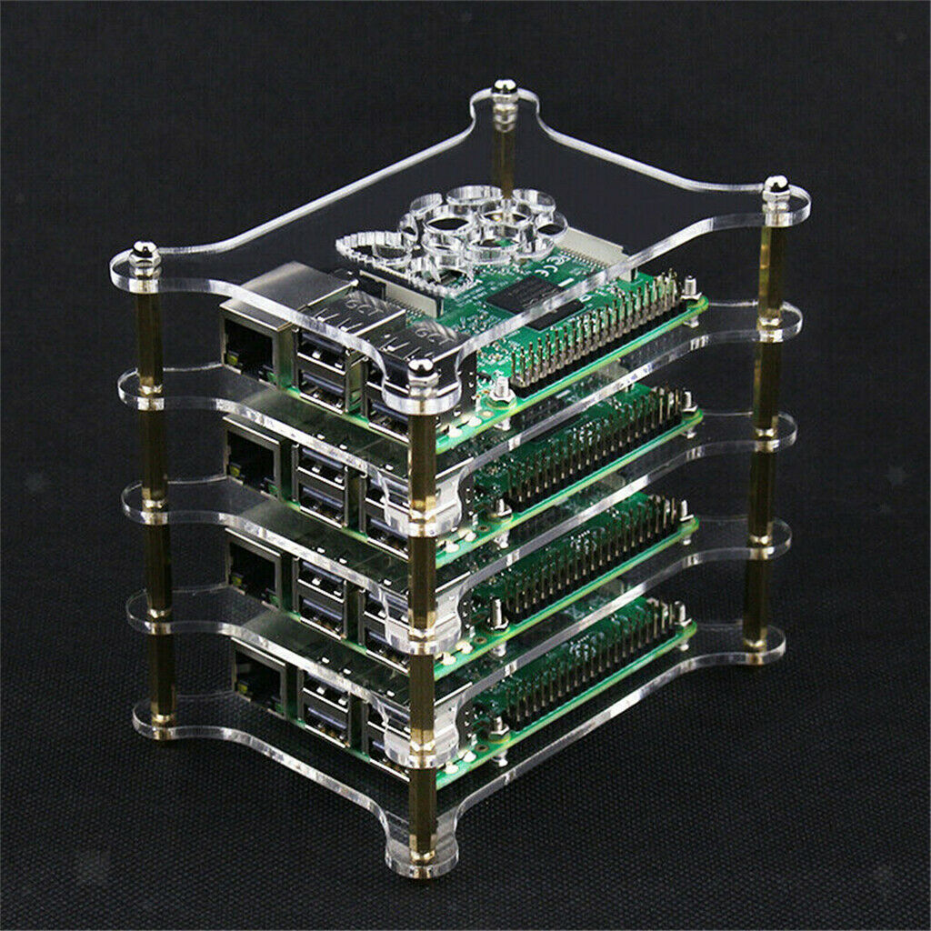 4-layers Acrylic Cluster Case Fit for Raspberry Pi 4B / 3B+ / 3B / 2B / B+