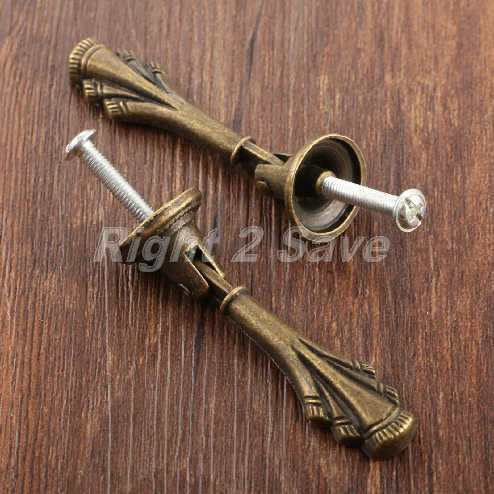 2pcs 19*60mm Retro Furniture Cabinet Knobs Cupboard Drawer Drop Door Pull Handle