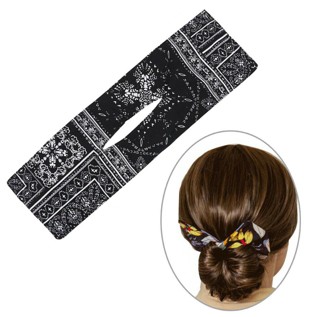 Women Summer Deft Bun Fashion Hair Bands Wire Headband Maker DIY Black + Red