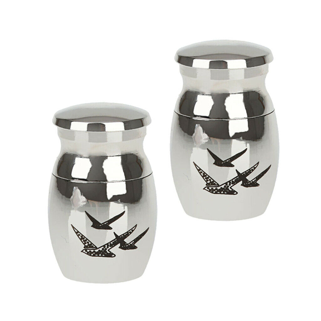 2x Stainless Steel  Pet Cremation Urn Can