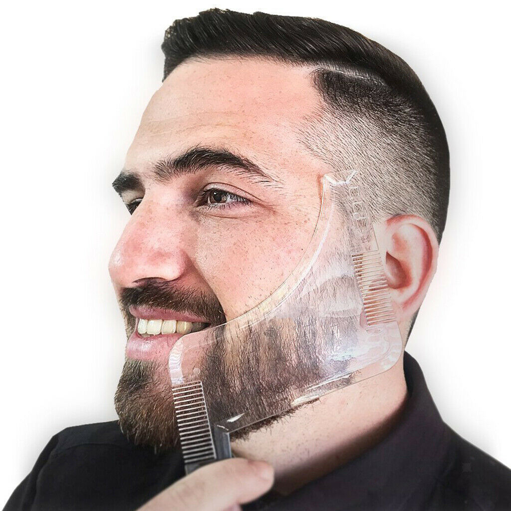 Beard Shaping Tool Symmetry Trimming Beard Comb Salon Barber Clear