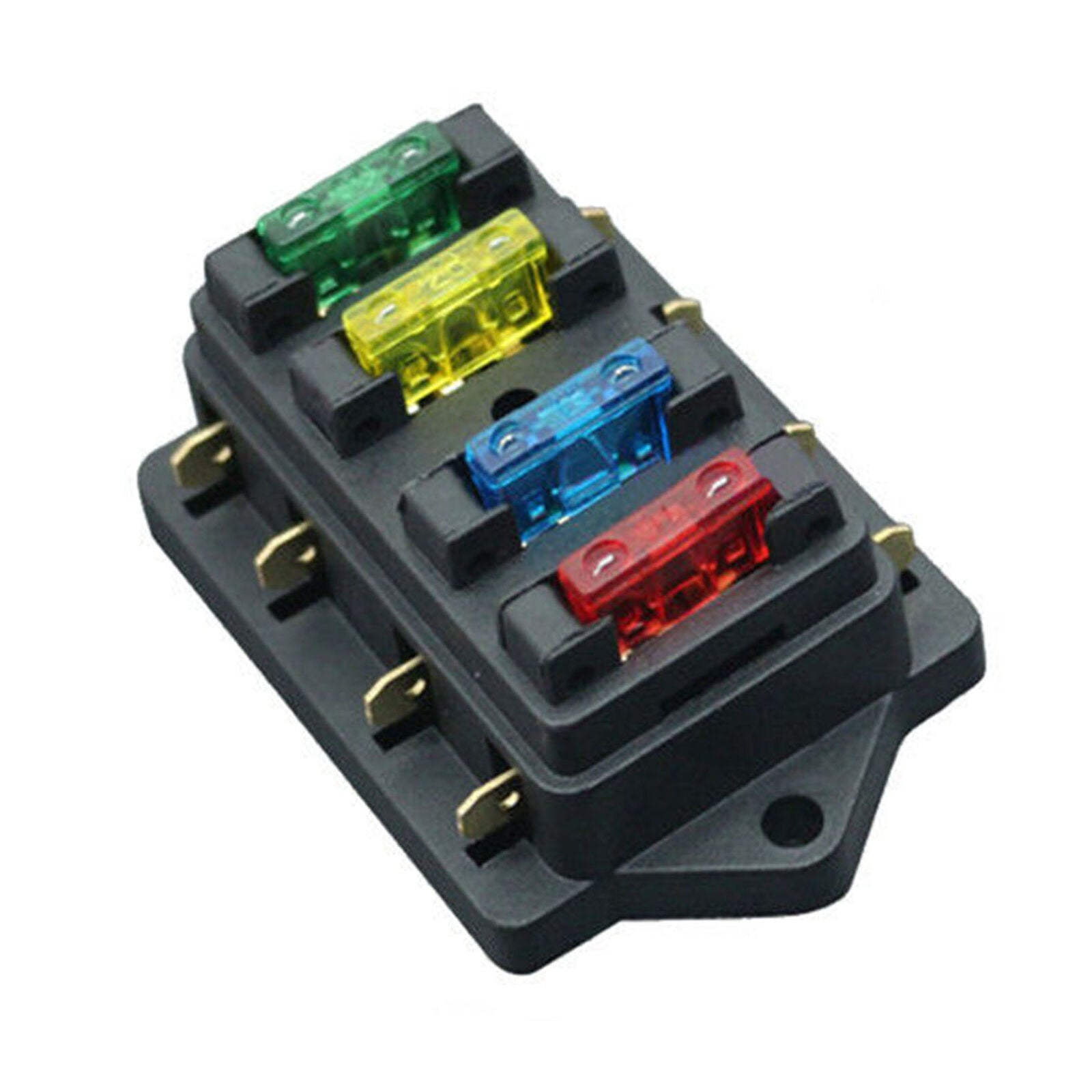 4 Way Car Boat Truck Circuit ATC ATO Standard Blade Fuse Box Holder Universal
