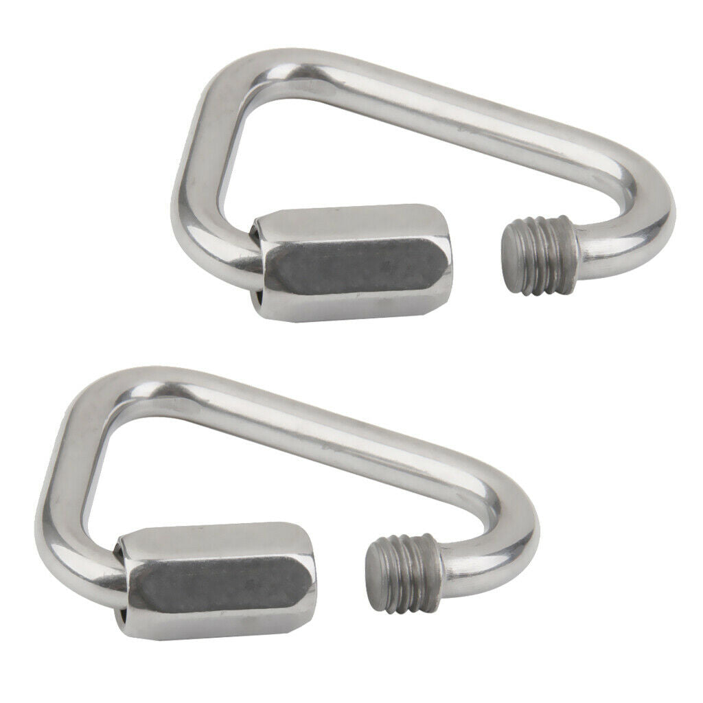 2Pcs Triangle Shape Mountain Rock Climbing Stainless Screw Locking Carabiner