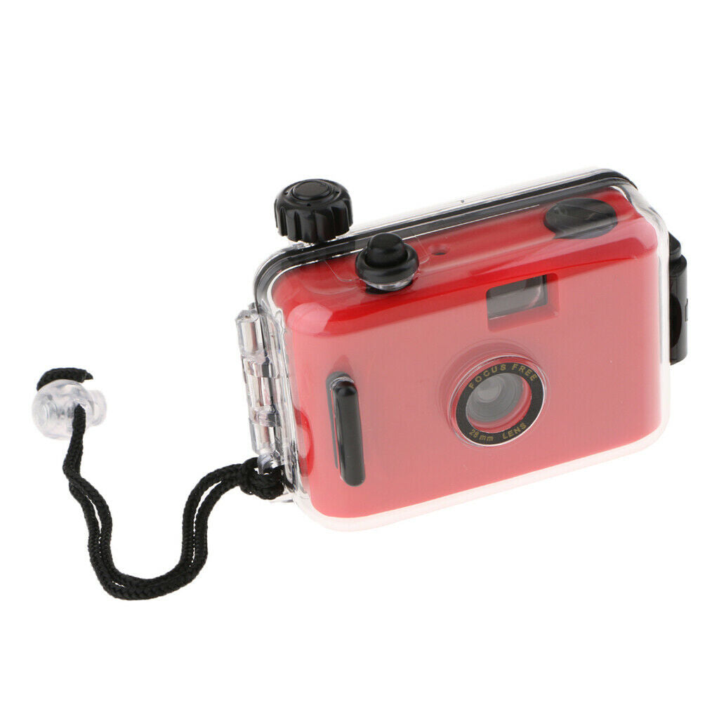 Scuba Diving Waterproof Lomo Camera 35mm Film with Housing Case Reusable Red