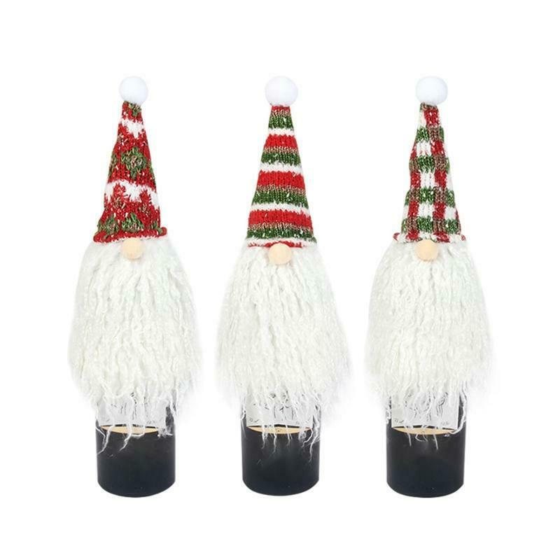 6pcs Christmas Gnome Wine Bottle Cover Handmade Swedish Gnome Wine Bottle Topper