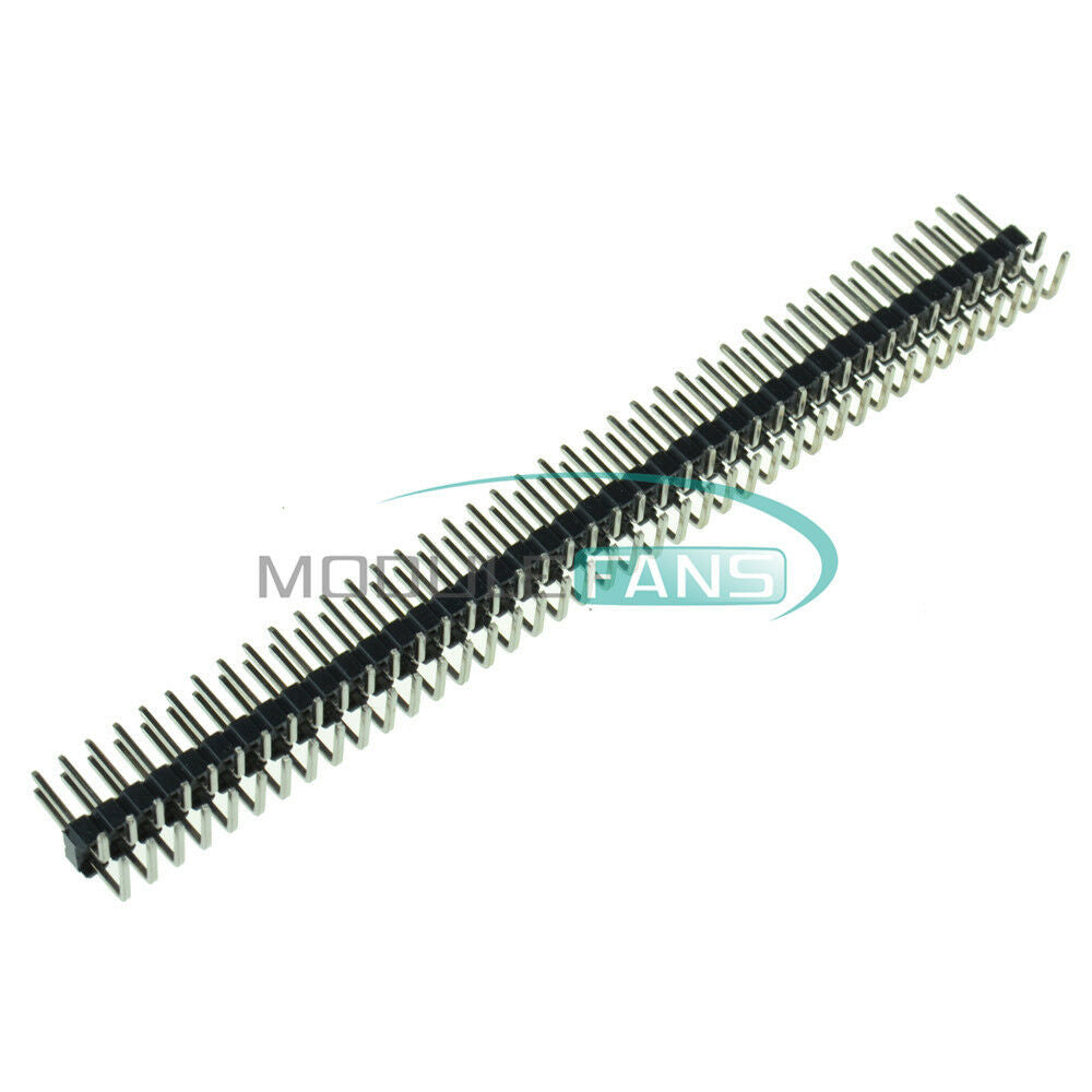20PCS 2 x 40 Pin 2.54mm Male Double Row Right Angle Pin Header Strip