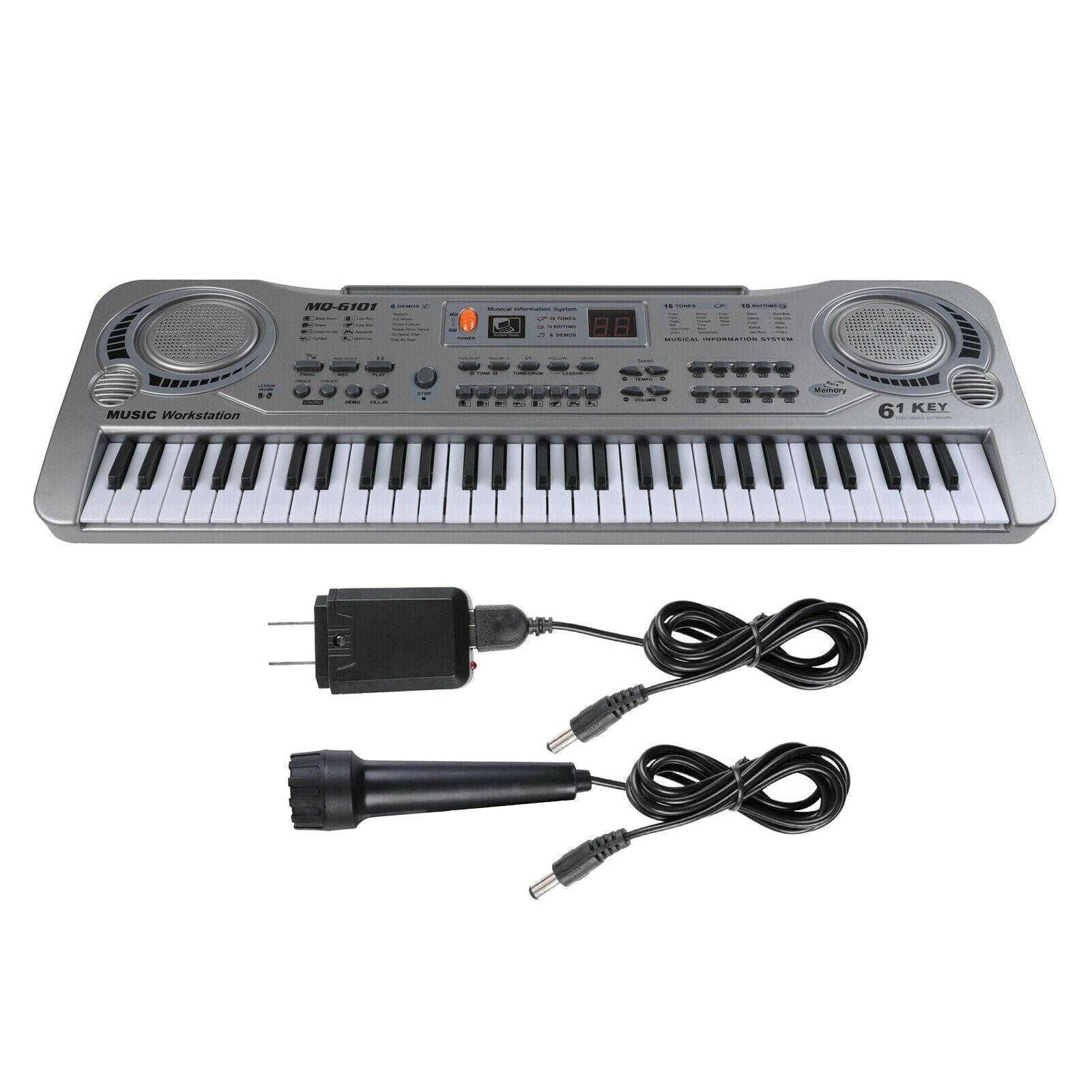 Portable Electronic 61 Keys Piano Keyboard Music Instrument for Adults Kids