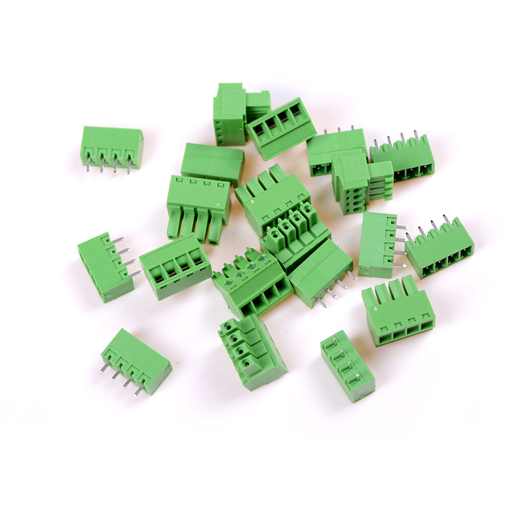 10X 2EDG 4Pin Plug-in Screw Terminal Block Connector 3.81mm Pitch Right AnglS WF