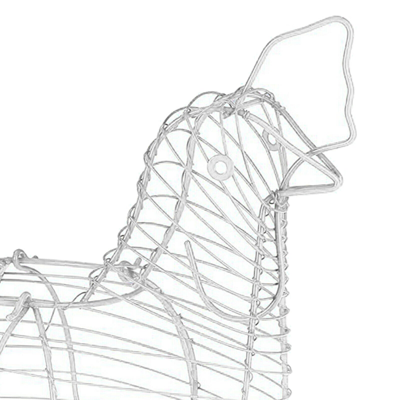 Creative Iron Art Eggs Storage Basket White Chicken Egg Holder Kitchen Decor