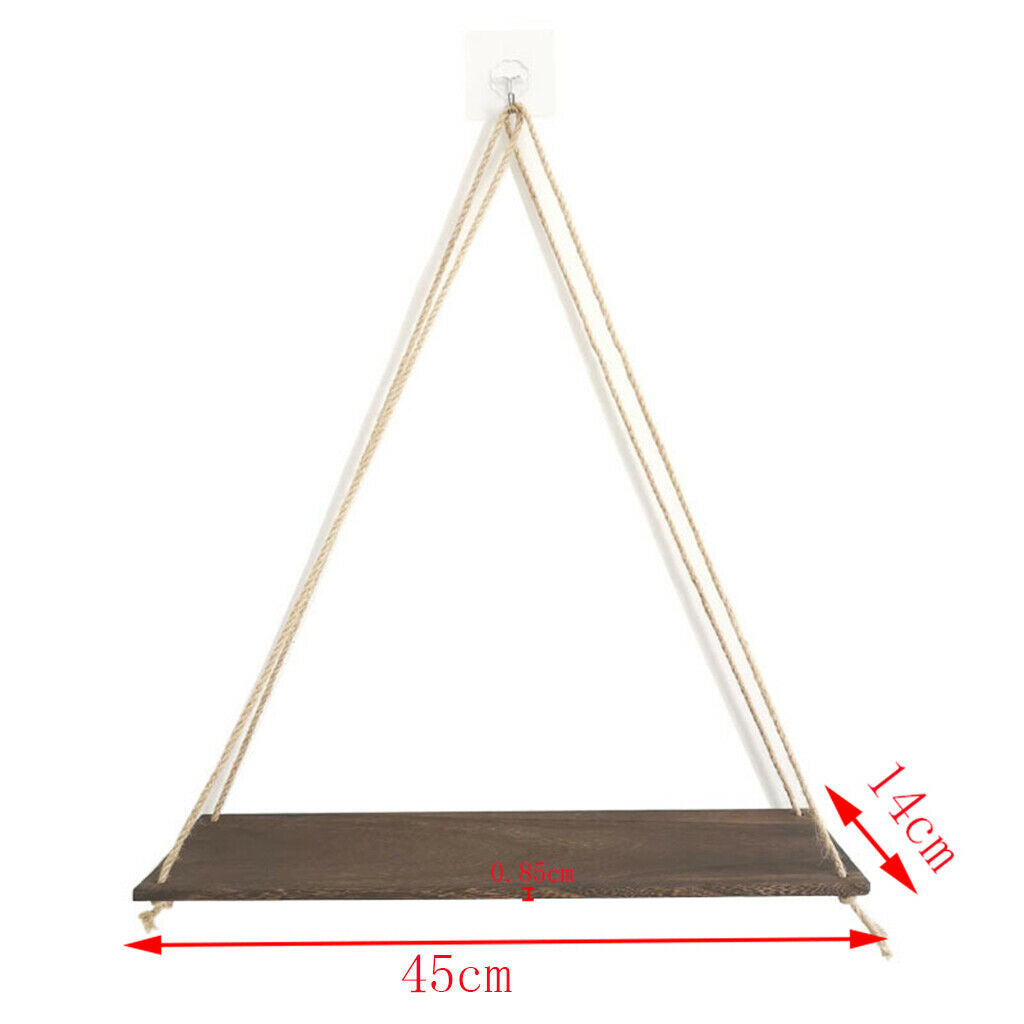Set of 3 Wooden Decorative Wall Mounted Shelves Ourdoor Hanging Rack Decor