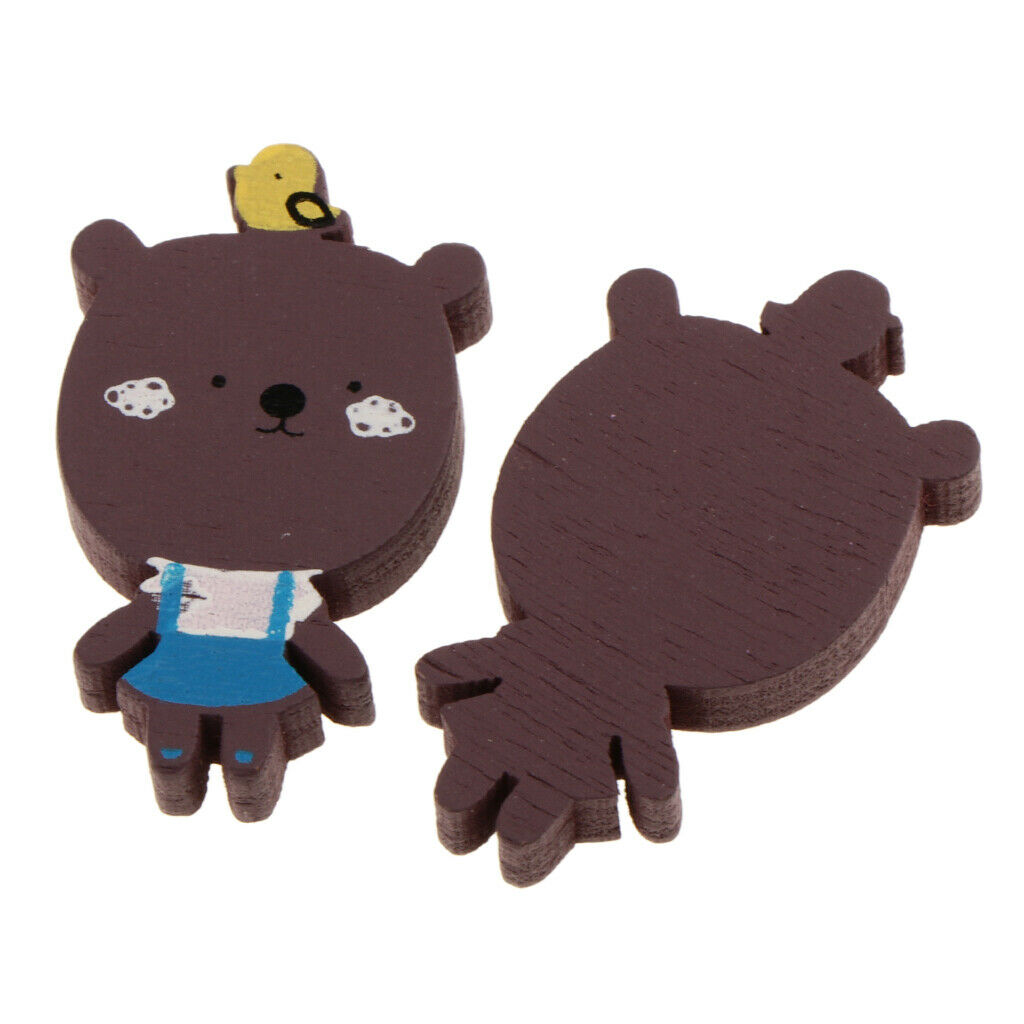 50 X Wooden Animal Shaped Pieces DIY Kids Toys \u0026 Jewelry Making