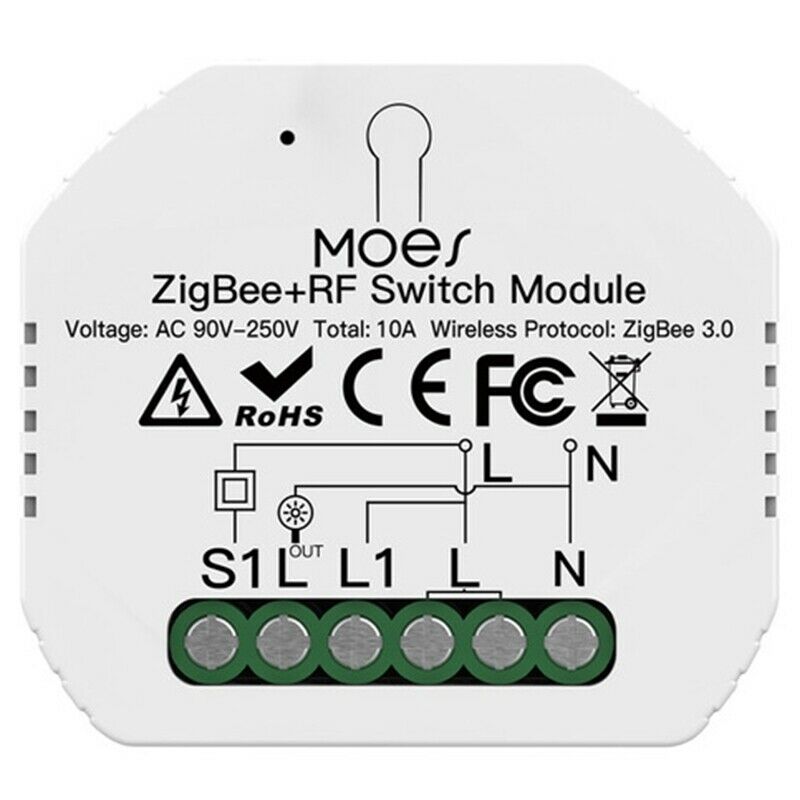 Tuya ZigBee 3.0 Smart Light Switch Module 1 Gang Smart Wireless Remote ControlF6