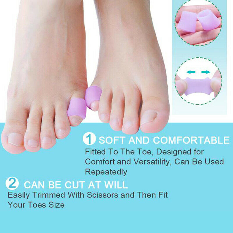 16Pc Purple Silicone Fingers Toe Protector Callus Corn Corrector Thumb Se.l8