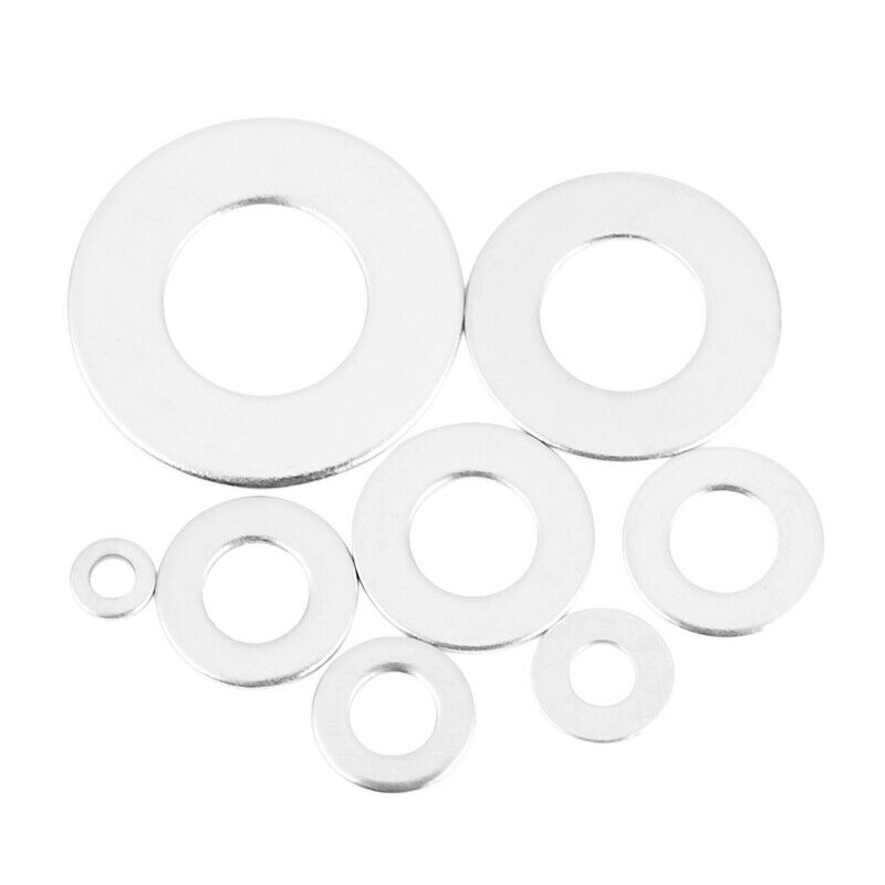 600Pcs/Set M1.6 M2 M2.5 M3 M3.5 M4 M5 M6 M8 M10 Stainless Steel Flat Washer PlO7