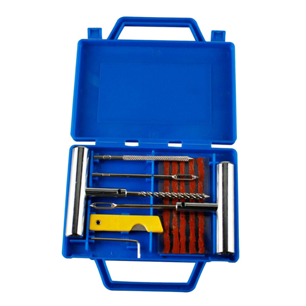 Auto Motorcycle Car Tubeless Tyre Tire Repair  Drill Wrench Plug Patch Kits