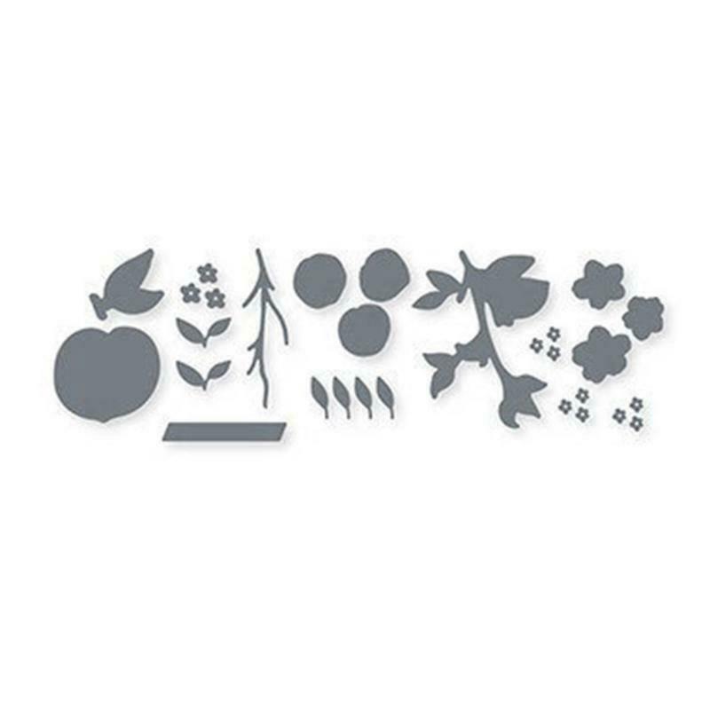 Peach Cherry Seal Stamp with Cutting Dies Stencil DIY Scrapbooking Emboss Photo