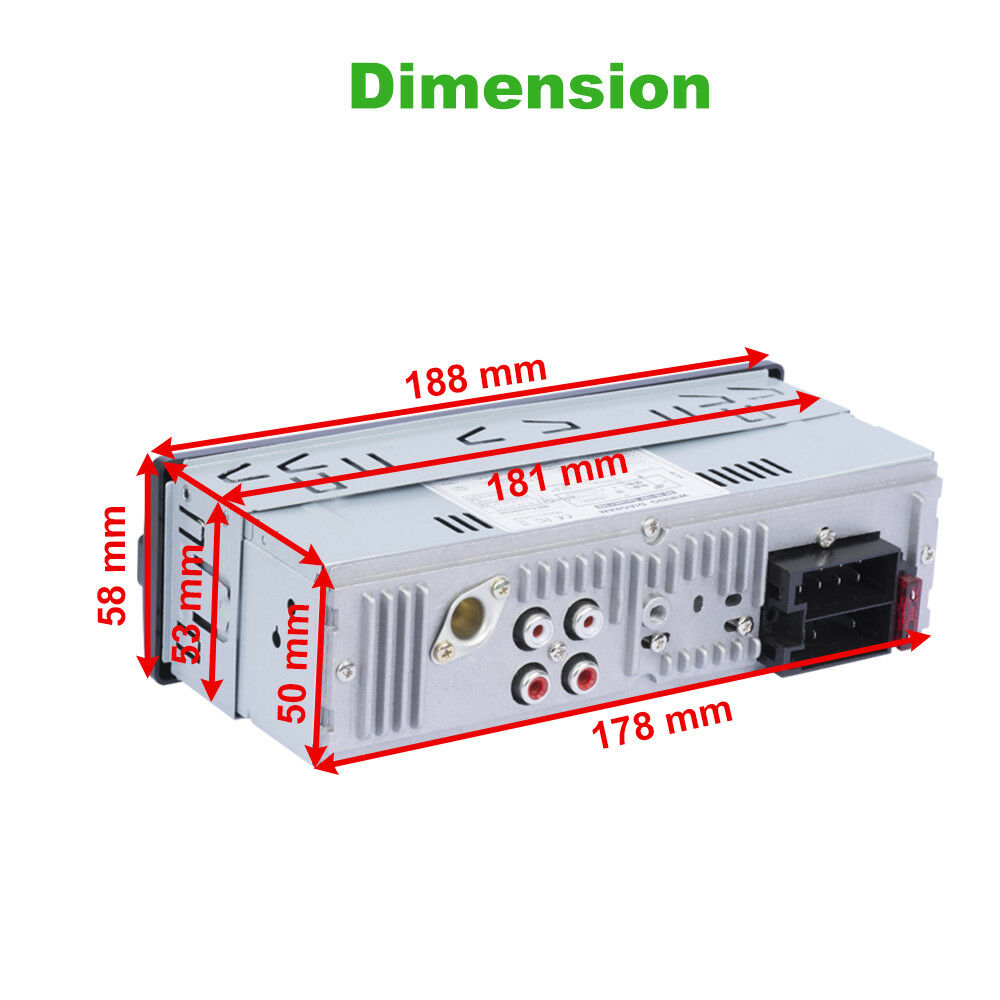 Bluetooth Car Stereo Audio Radio MP3 Player Single 1 Din  FM/SD/TF USB AUX