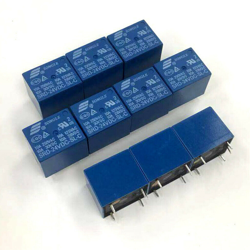 10pc Mini Power Relay SRD 24V SPDT Communication Automatic Control Blue New