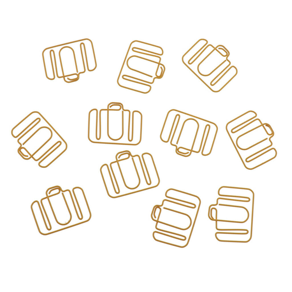 10 Piece Briefcase Paper Clip Metal Bookmark Office School Stationery Supply