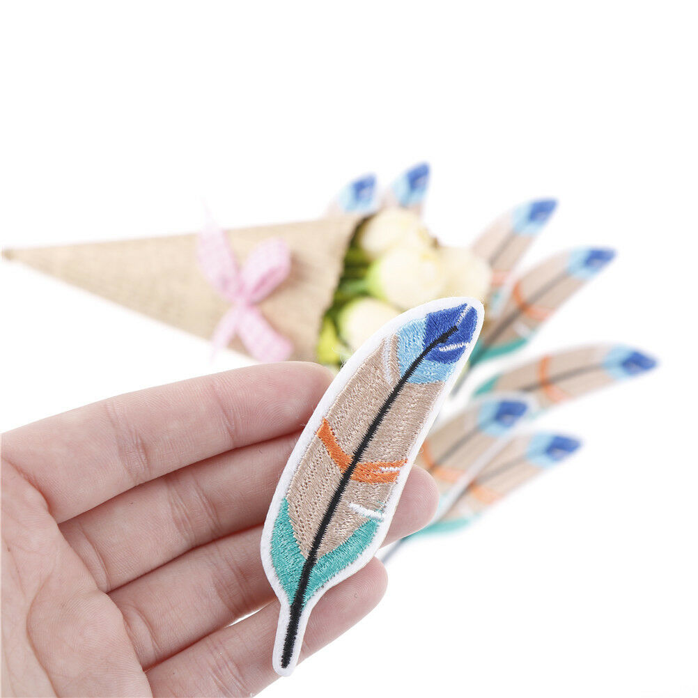 feather embroidered clothing patch sewing on applique for clothes badgeapp.l8