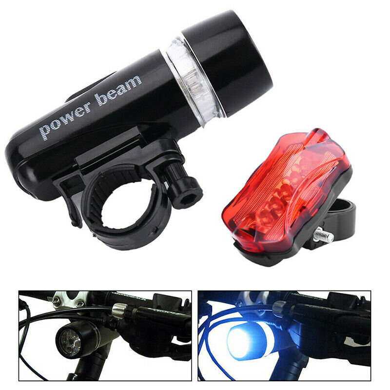 Bike Bicycle Light 5 LED Rear Safety+Front Head FLASHLIGHT Waterproof Lamp