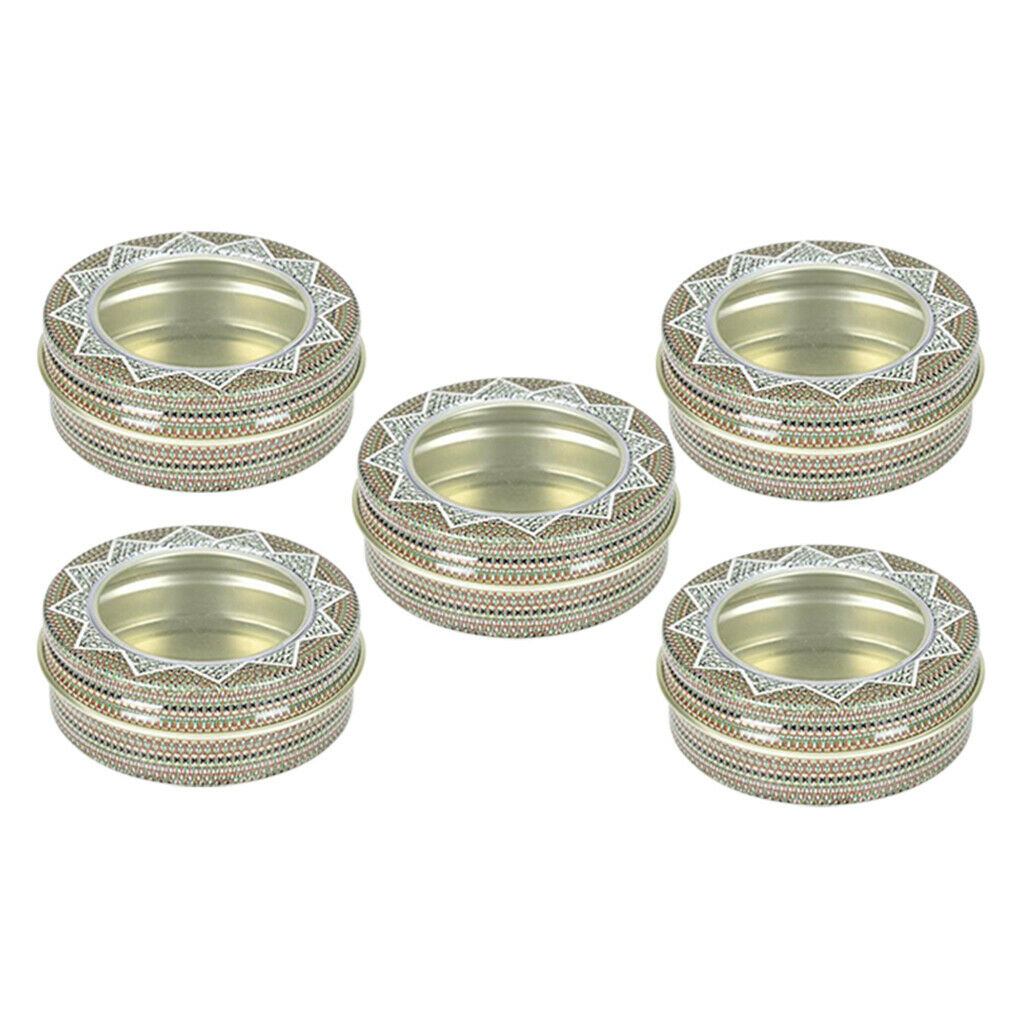 Multi-Use Empty Storage Tin Container, 5 Pack Aluminum Tin Jar with Screw Lid