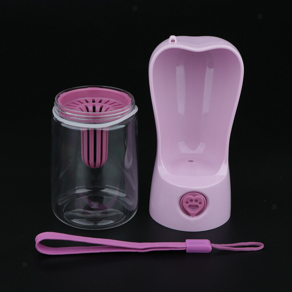 Portable Pet Travel Drinking Cup Dog Water Bottle 250ML/8.8 oz Pink