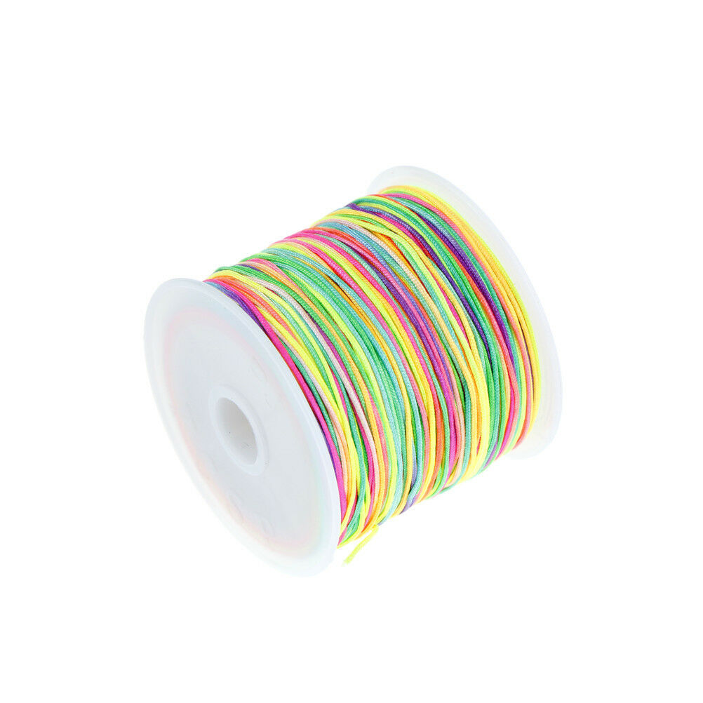 45m/lot 0.8mm Rainbow Tassel Cord DIY Bracelet Necklace Line Waxed Thread JRJ Xz