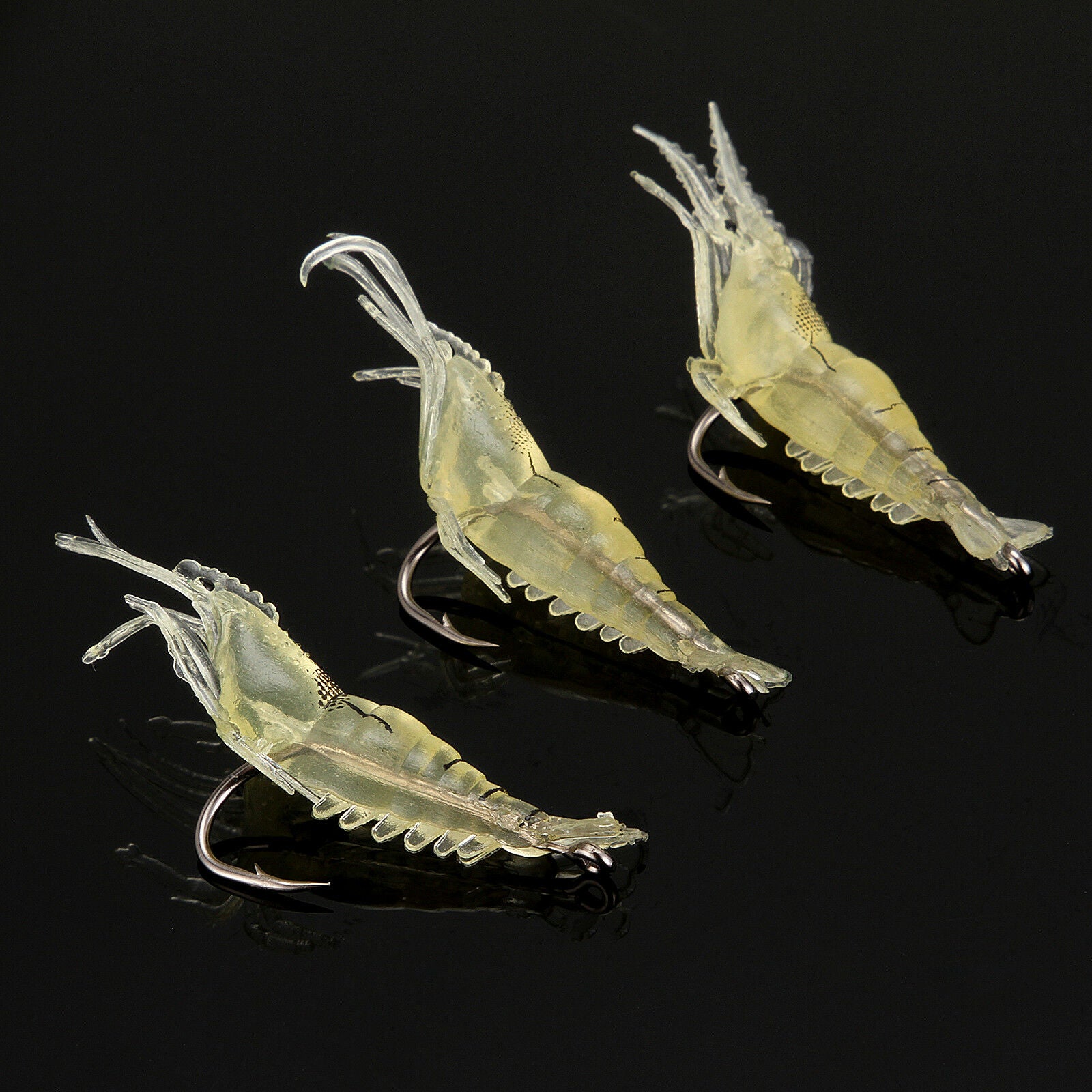 Lot of 20Pcs Lures Bait Shrimp Fishing Simulation Prawn Saltwater Hooks Fish