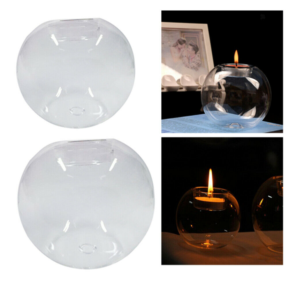 Set of 6 Clear Glass Spherical Candle Holder Wedding Party Table Decoration