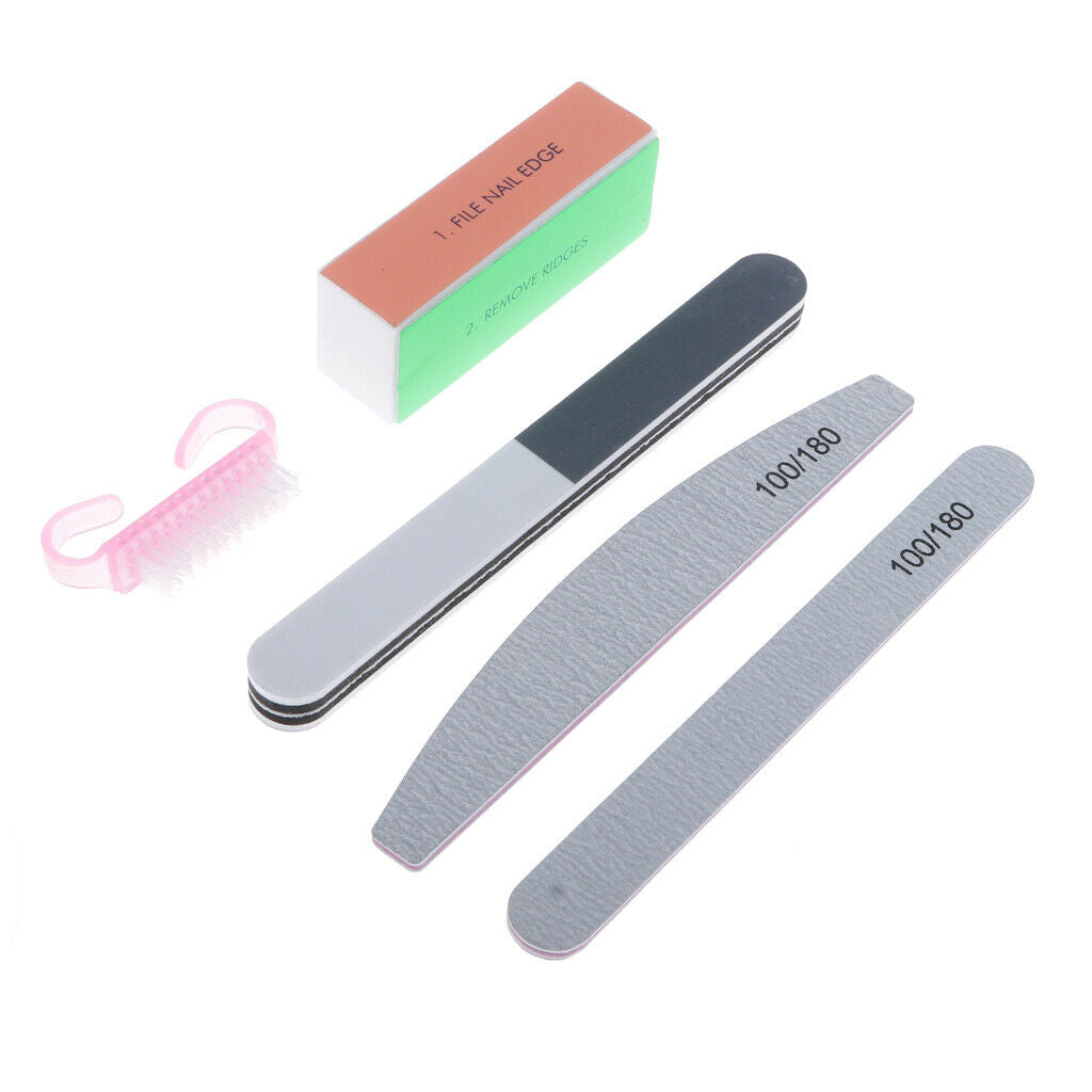 5 Pieces Nail Files Kit, Professional Manicure Pedicure Set Nail Buffers Nail
