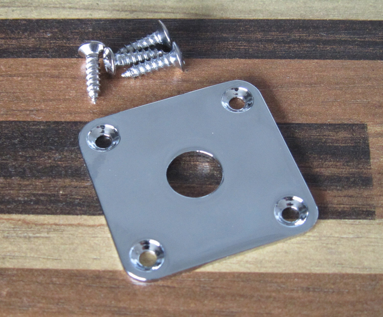 Flat Metal Jack Plate Square Jackplate for Les Paul Chrome