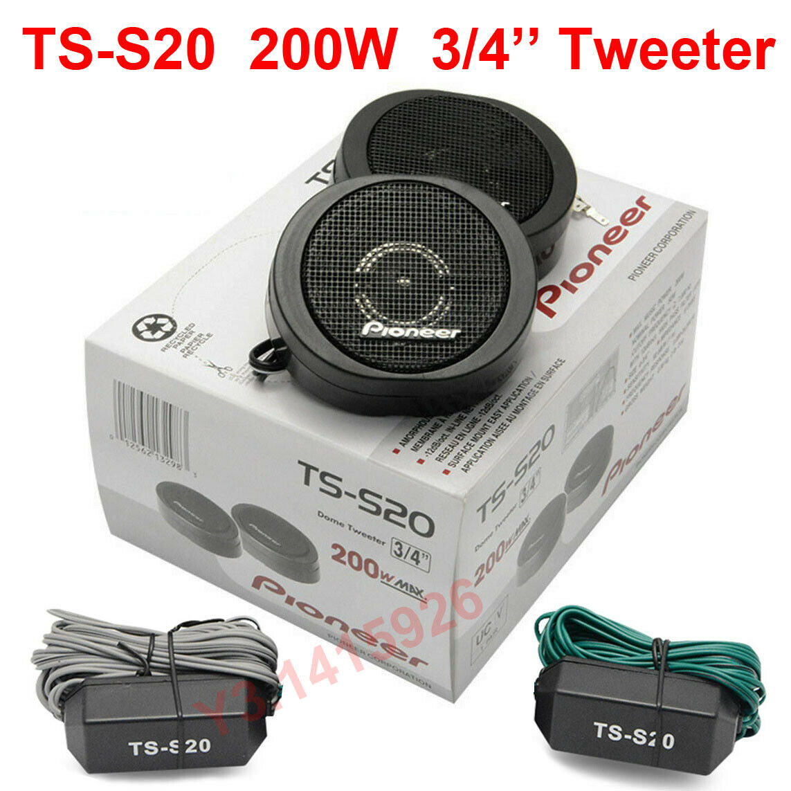 TS-S20 200W Pioneer High Power Car Loud 3/4'' Dome Tweeter Speaker Systems Black