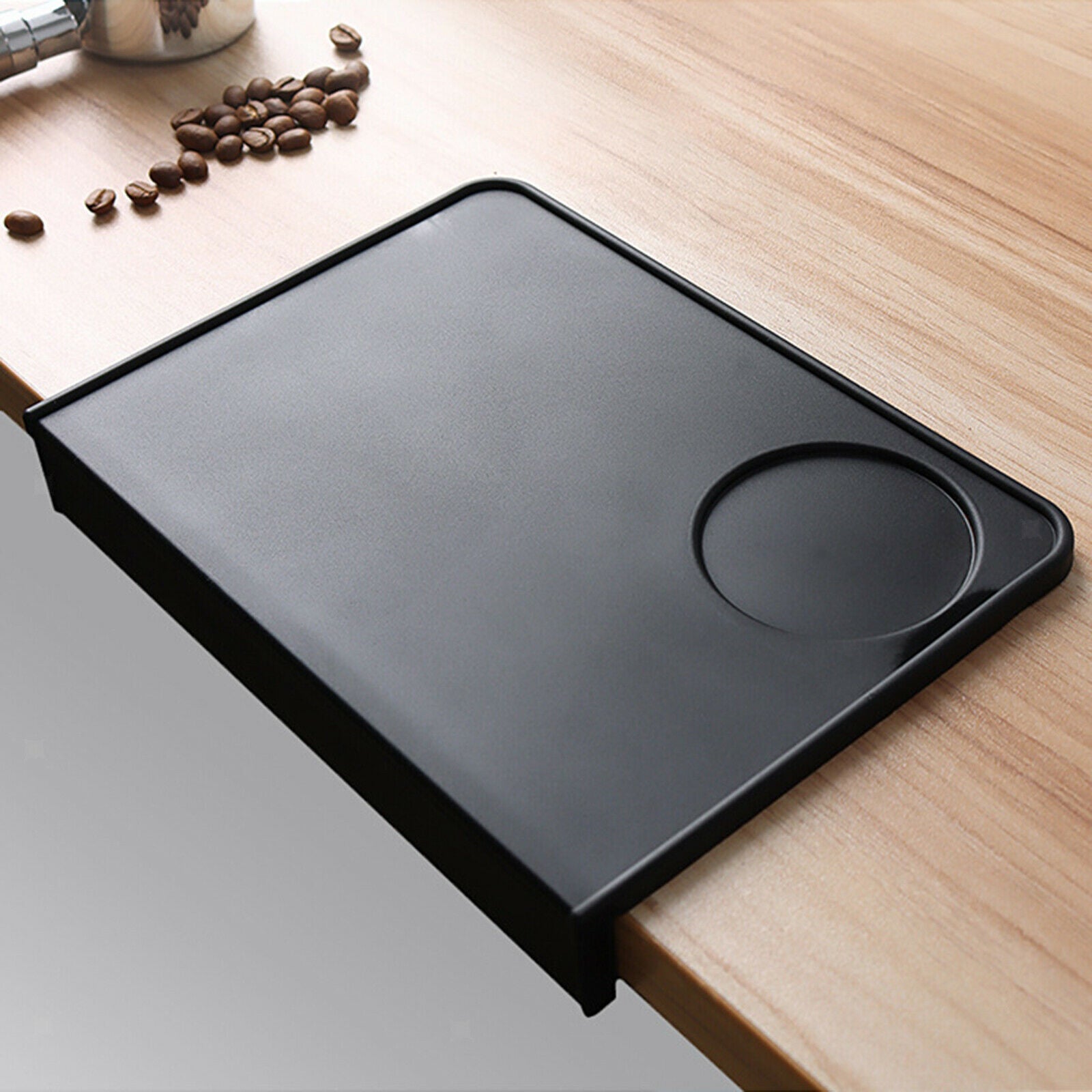 Coffee Tamper Mat Tamping Rest Holder Espresso Silicone Mat Corner Pad Black