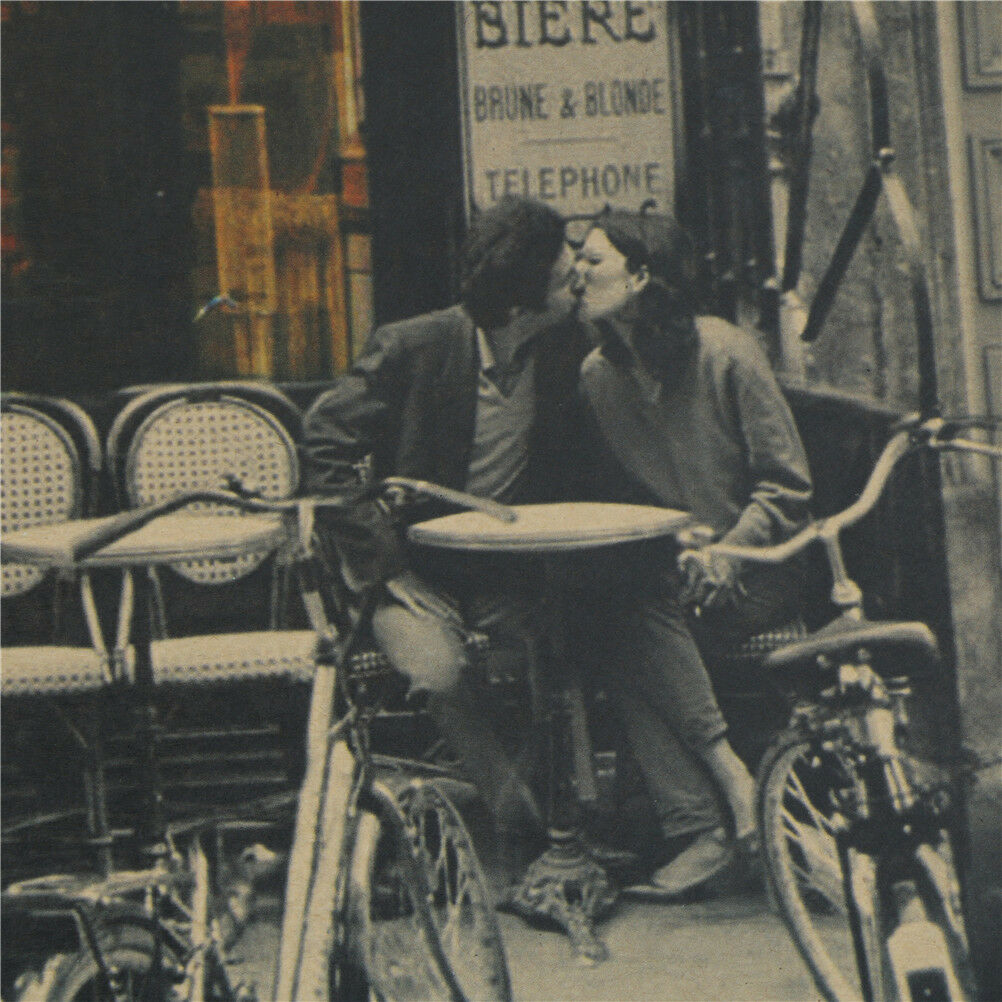 couple paris cafe kraft paper poster customer bedroom background wall sti.l8