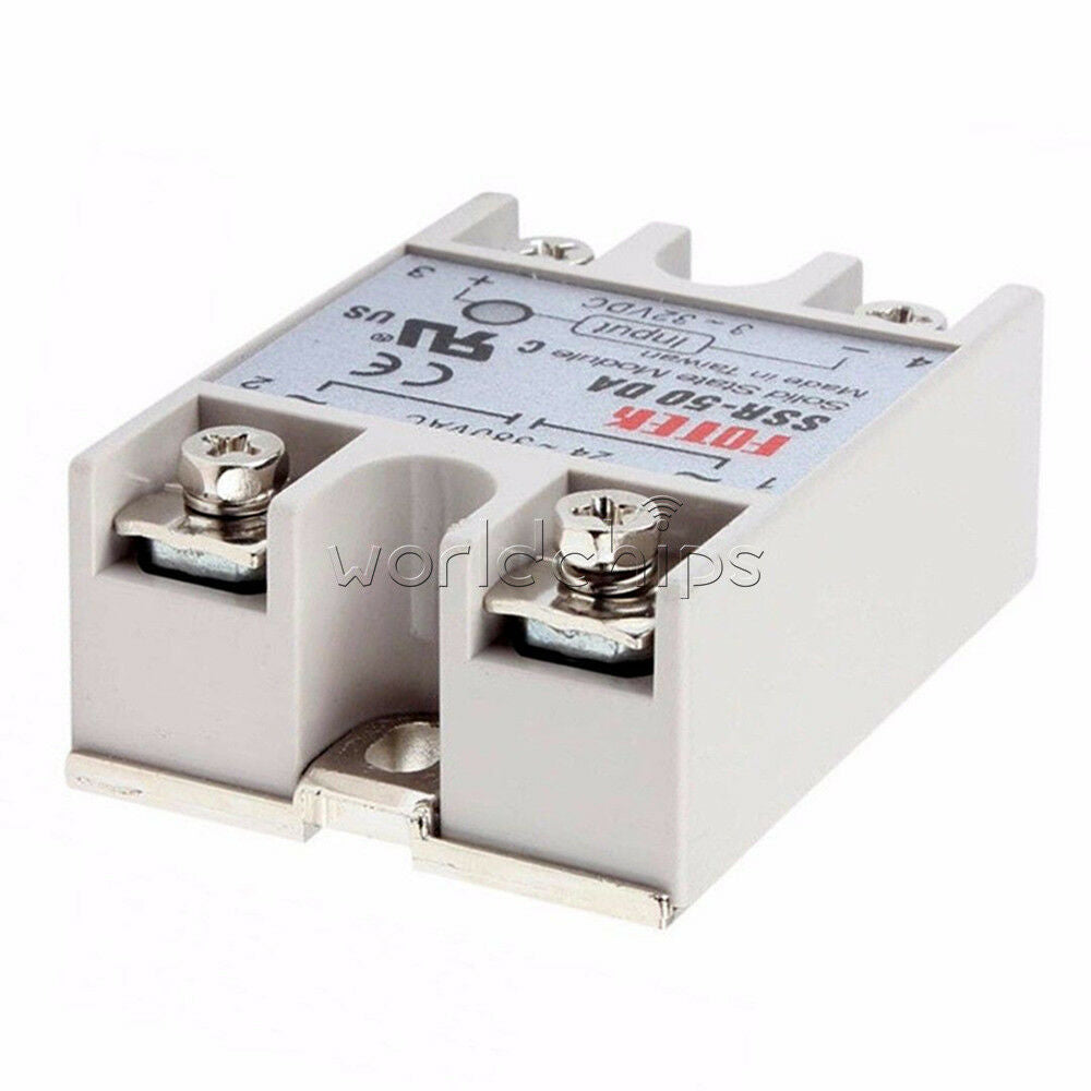 SSR-50DA 3V~32V DC to AC 24V~380V 50A 250V Solid State Relay Module 3~25mA LED