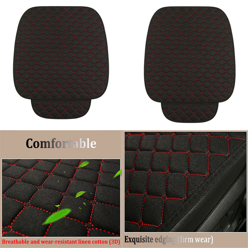 1PC Breathable Linen Front Car Seat Cover For All Seasona Full Surrounded Design