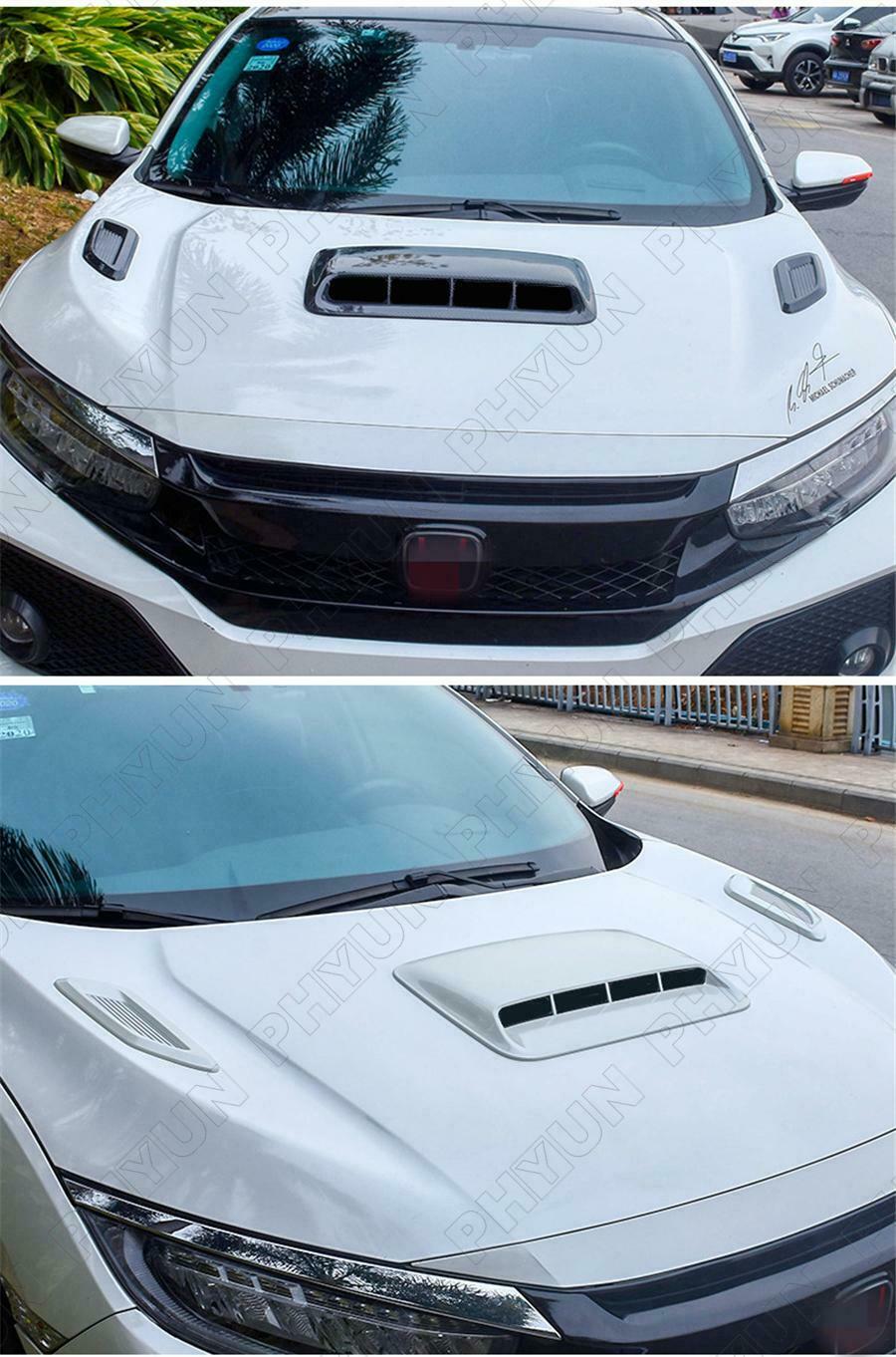 Glossy Carbon Fiber Style Car Air Flow Intake Hood Scoop Vent Decorative Trim