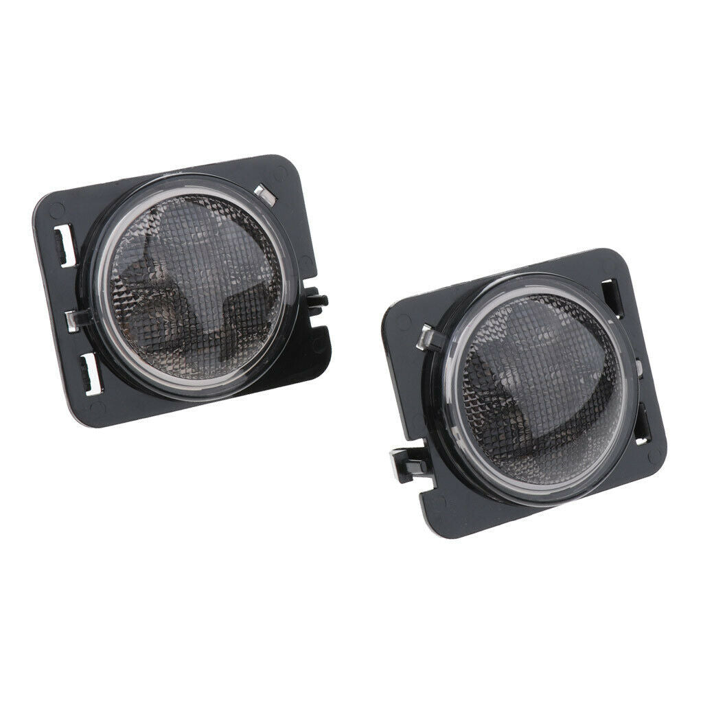 2PCS Black Lens Front  LED Marker Lights For  Wrangler JK 07-16