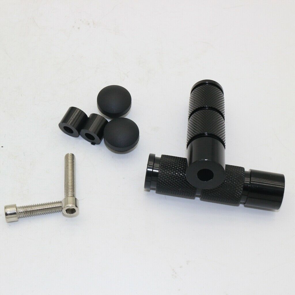 2 Pairs CNC Anti-skid Footrests Foot Pegs for Motorcycle (Red & Black)