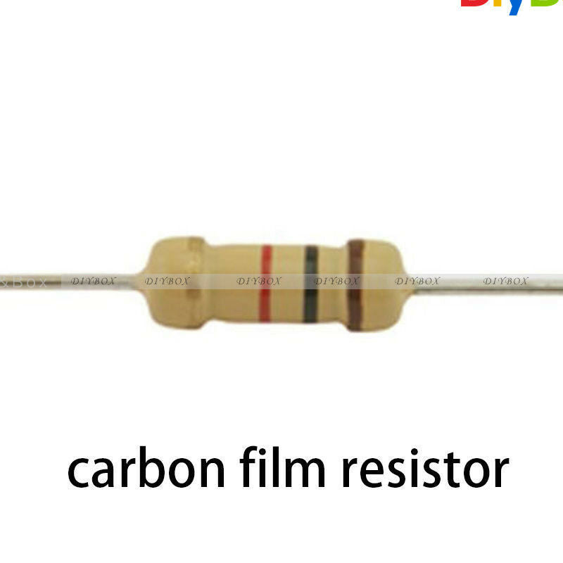 100PCS 10K Ohms Film Resistors Resistance OHM 1/4W 5% Carbon Film Assortment
