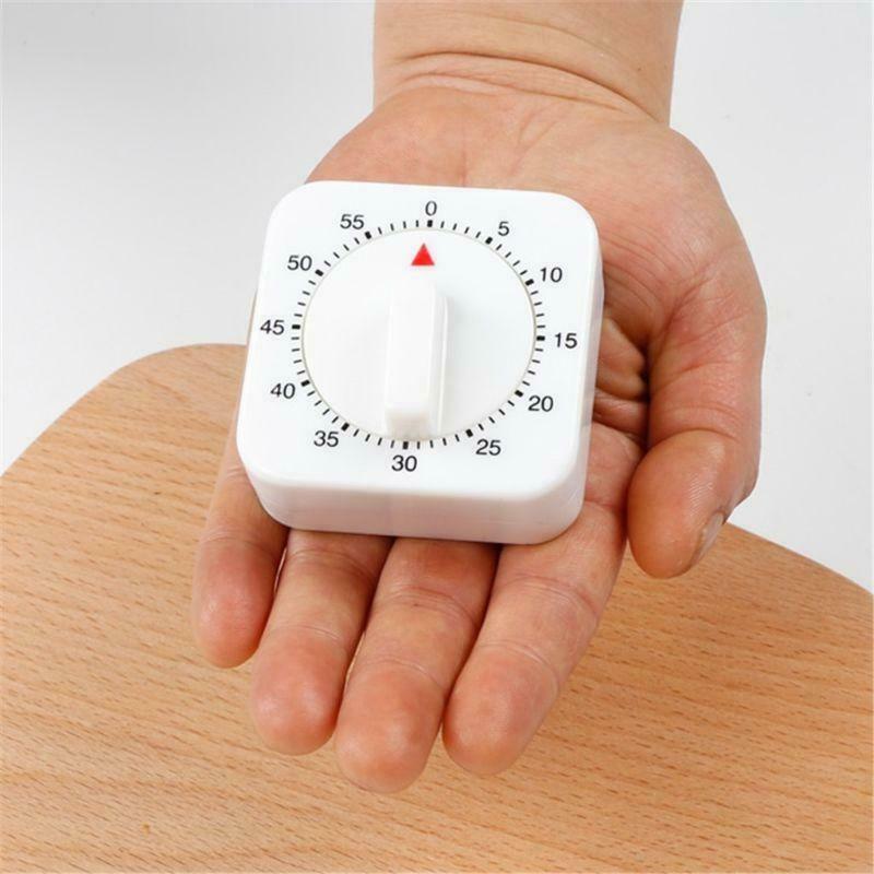 Square 60 Minute Mechanical Kitchen Cooking Timer Alarm Food Preparation Baking
