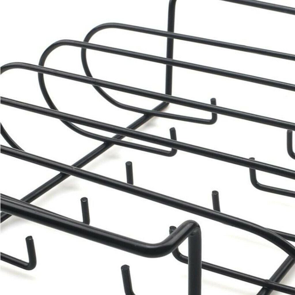 Iron BBQ Rib Rack for Grilling Barbecuing Smoking Gas Smoker Charcoal Grill